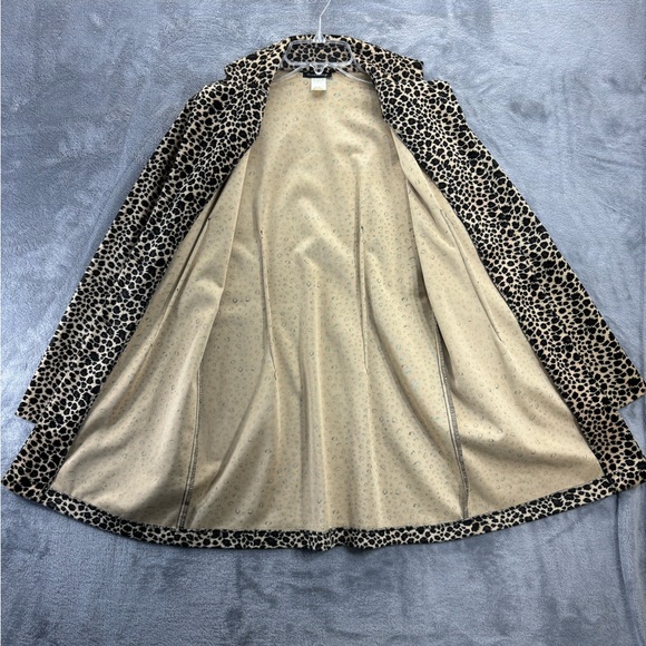 VTG Entrancy Leopard Button Shirt Teddy Jacket Lightweight USA Small Y2K 80s 90s - Picture 2 of 16